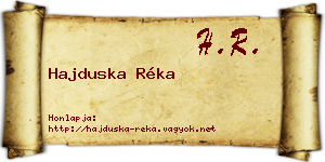 Hajduska Réka névjegykártya